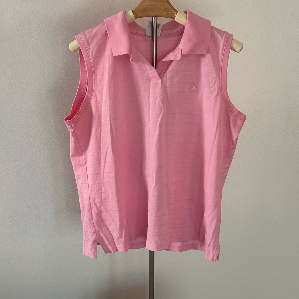 Brooks Brothers Pink Boxy Sleeveless Polo Tank